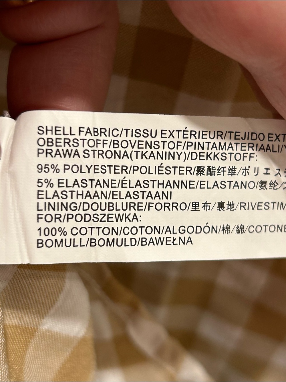 Moon River Beige and White Gingham Midi Dress - Picture 11 of 11